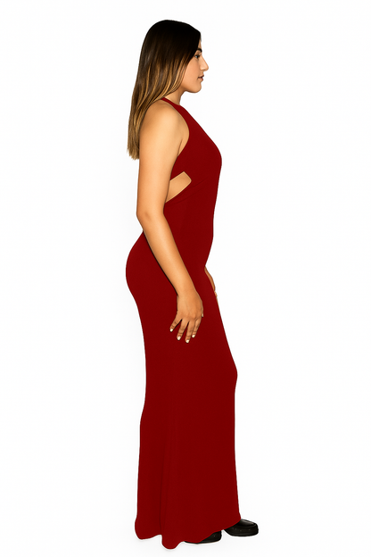 Scarlet Aura Backless Gown