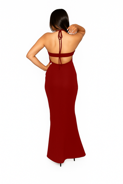 Scarlet Aura Backless Gown
