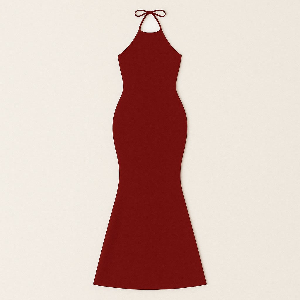 Scarlet Aura Backless Gown
